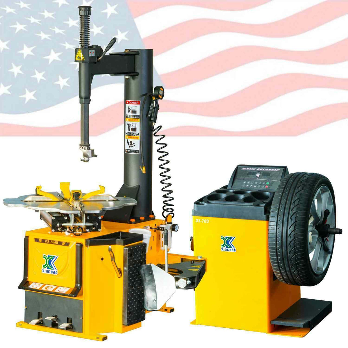 1.5 HP 806B 70D TIRE CHANGER WHEEL BALANCER MACHINE COMBO RIM CLAMP 14"-28"